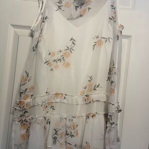Abercrombie & Fitch Floral Mini Dress - White and Yellow